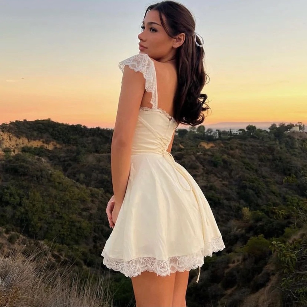 HOUSE OF CB 'Kaia' Ivory A-Line Mini Dress NWOT - Picture 7 of 17